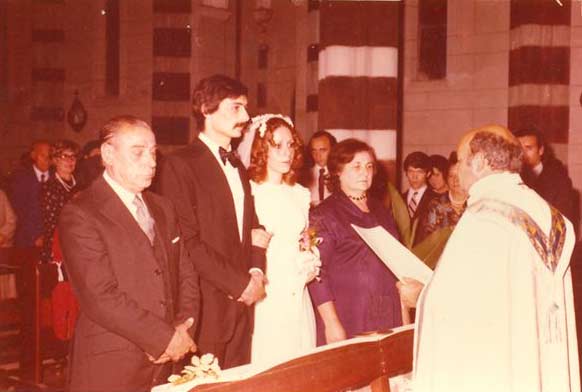 Ricardo Fernando Cerutti y Laura Alercia en su casamiento (03/Abr/1976)