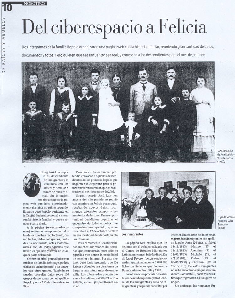 Publicacin en el diario El Litoral del 9/Feb/2002